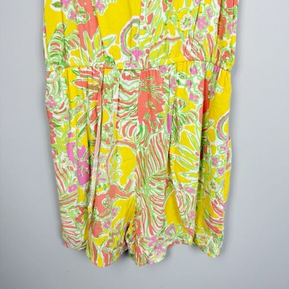 LILLY PULITZER X TARGET | Happy Place Romper in Challis Yellow Women’s Size S - Picture 4 of 11